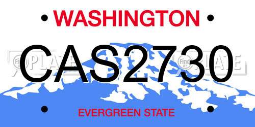CAS2730 Washington License Plate