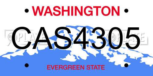 CAS4305 Washington License Plate