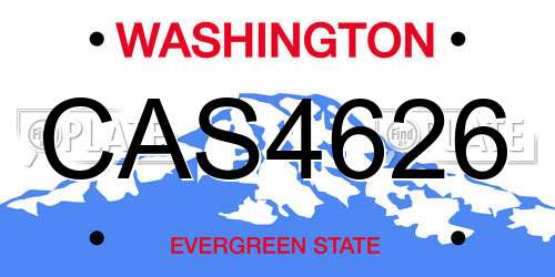 CAS4626 Washington License Plate