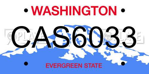 CAS6033 Washington License Plate
