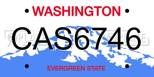 CAS6746 Washington License Plate