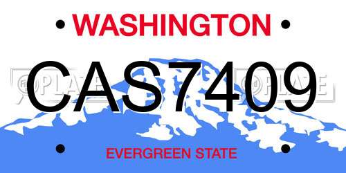 CAS7409 Washington License Plate