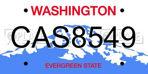 CAS8549 Washington License Plate