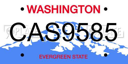 CAS9585 Washington License Plate