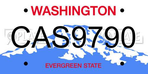 CAS9790 Washington License Plate