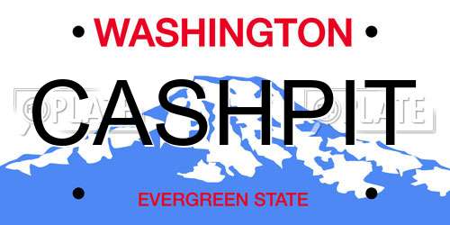 CASHPIT Washington License Plate