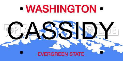 CASSIDY Washington License Plate
