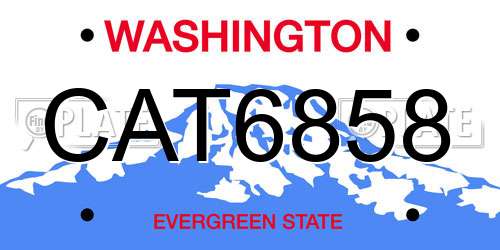 CAT6858 Washington License Plate