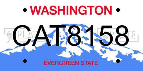 CAT8158 Washington License Plate