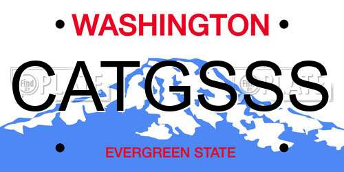 CATGSSS Washington License Plate