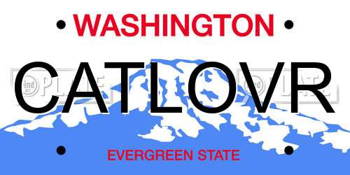 CATLOVR Washington License Plate