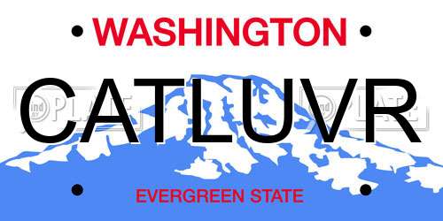 CATLUVR Washington License Plate