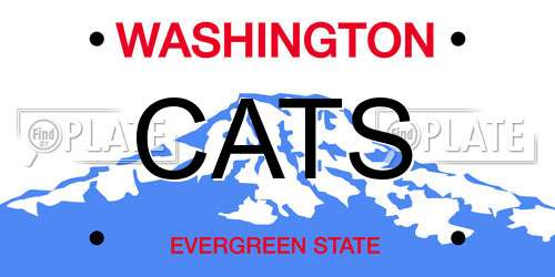 CATS Washington License Plate