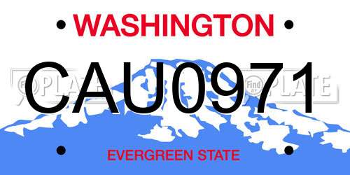 CAU0971 Washington License Plate