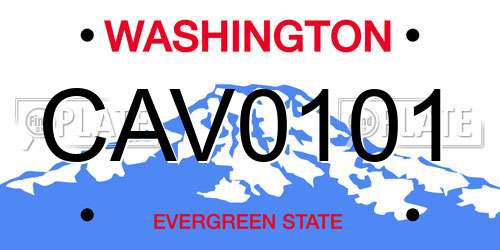 CAV0101 Washington License Plate