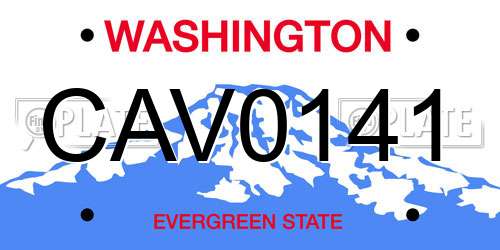CAV0141 Washington License Plate
