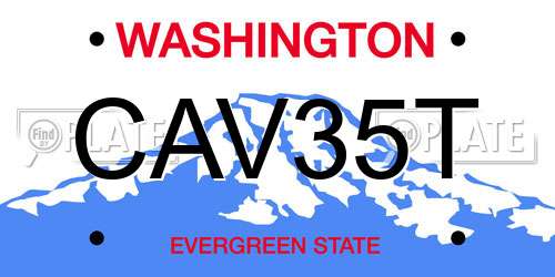 CAV35T Washington License Plate
