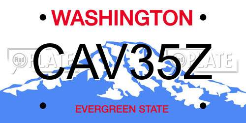 CAV35Z Washington License Plate