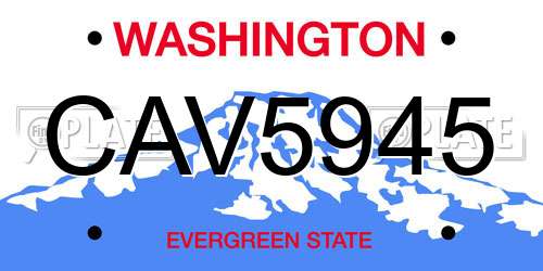 CAV5945 Washington License Plate