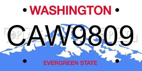 CAW9809 Washington License Plate