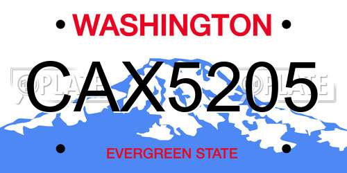 CAX5205 Washington License Plate