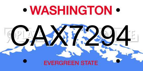 CAX7294 Washington License Plate