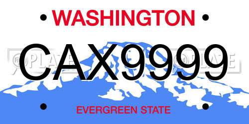 CAX9999 Washington License Plate