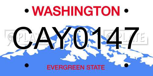 CAY0147 Washington License Plate