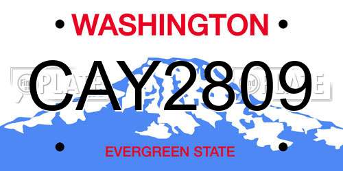 CAY2809 Washington License Plate