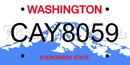 CAY8059 Washington License Plate