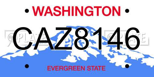 CAZ8146 Washington License Plate