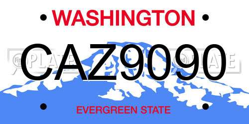 CAZ9090 Washington License Plate