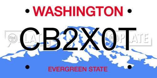 CB2X0T Washington License Plate