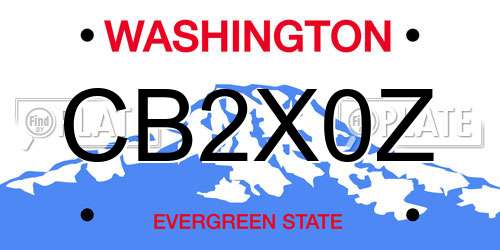 CB2X0Z Washington License Plate