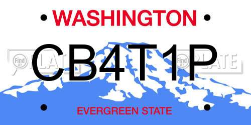 CB4T1P Washington License Plate