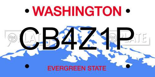 CB4Z1P Washington License Plate
