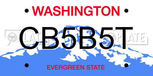 CB5B5T Washington License Plate