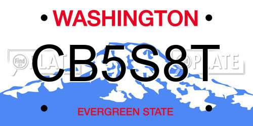 CB5S8T Washington License Plate