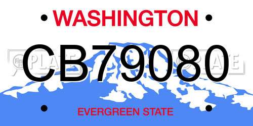 CB79080 Washington License Plate