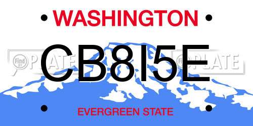 CB8I5E Washington License Plate