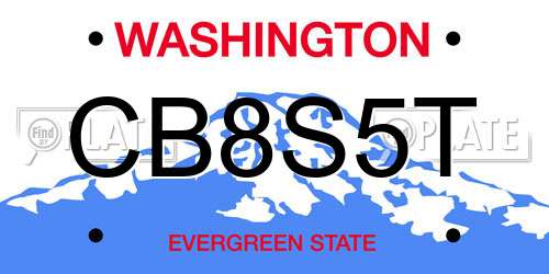 CB8S5T Washington License Plate