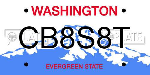 CB8S8T Washington License Plate
