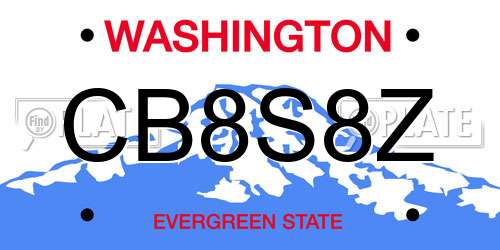 CB8S8Z Washington License Plate