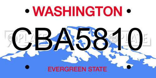 CBA5810 Washington License Plate