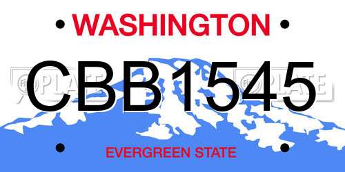 CBB1545 Washington License Plate