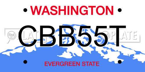 CBB55T Washington License Plate