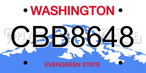 CBB8648 Washington License Plate