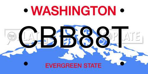 CBB88T Washington License Plate