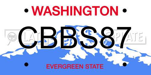 CBBS87 Washington License Plate
