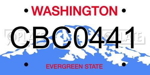 CBC0441 Washington License Plate
